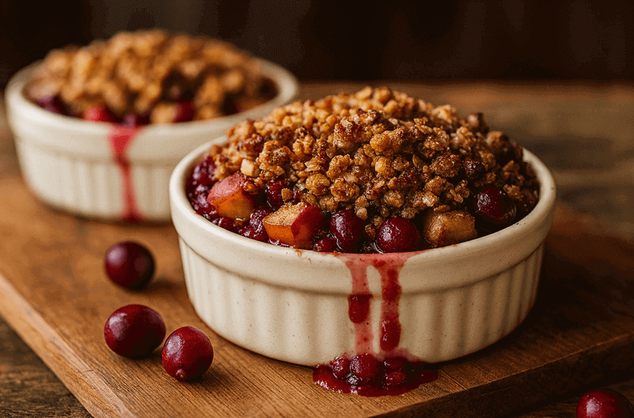 Vegan Cranberry Apple Crumble
